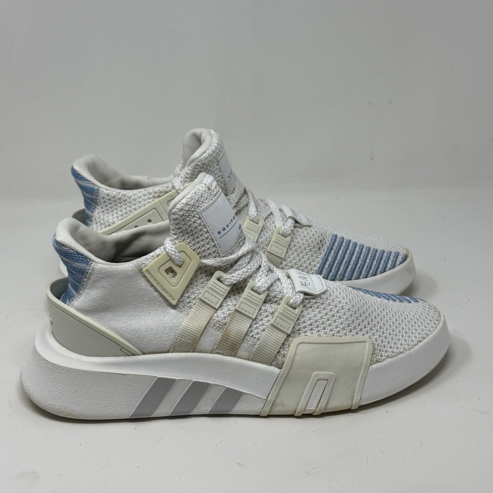 Adidas Eqt Bask Adv Sneakers Shoes Womens 8 White Blue Knit Basketball 2017